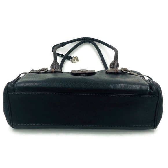 Brighton pebbled Leather Black Brown Shoulder bag - Picture 3 of 8